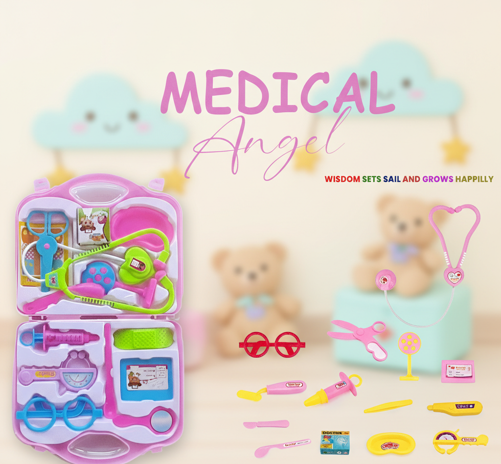 Medical Angel Doctor Play Kit for Kids - Pretend Role-Play Set w/ Carry Case