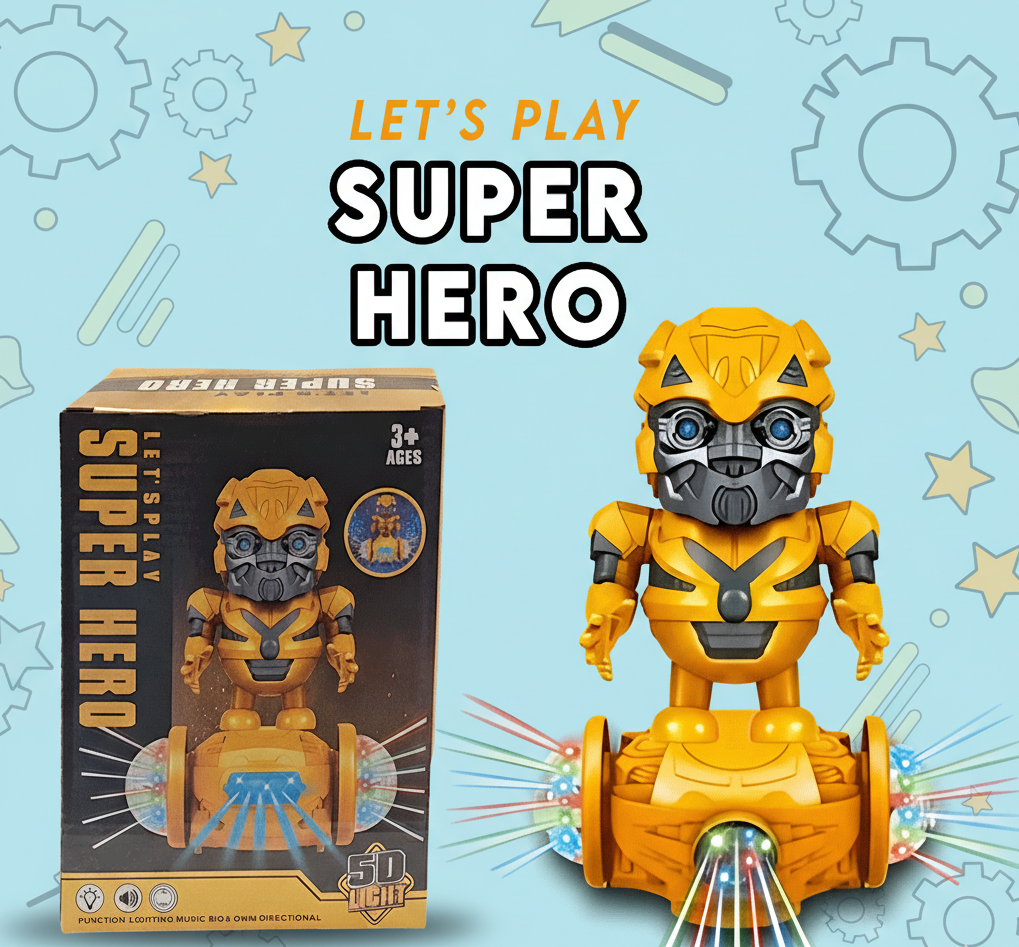 Automatic Walking Robot Toy for Toddlers - Directional Movement & Spinning Lights