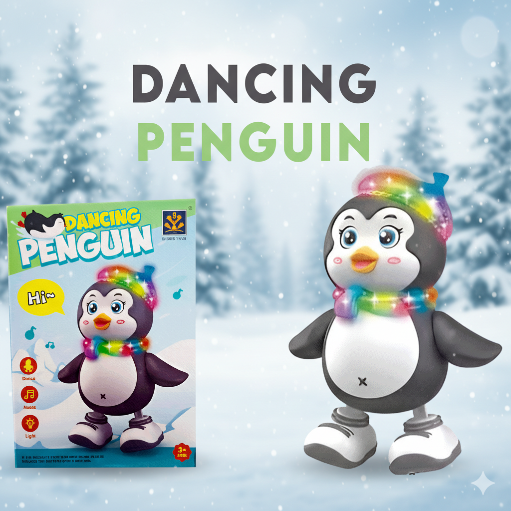 Musical Dancing Penguin Toy with LED Lights & Walking Action | Interactive Baby Penguin