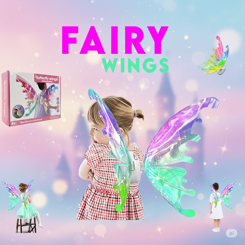 Light-Up Fairy Wings for Girls | Electric Butterfly Wings with Music & LED Lights