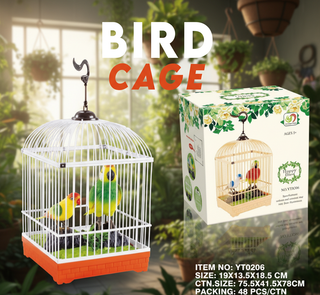 Toy Bird Cage Playset for Kids | Realistic Miniature Aviary with Birds