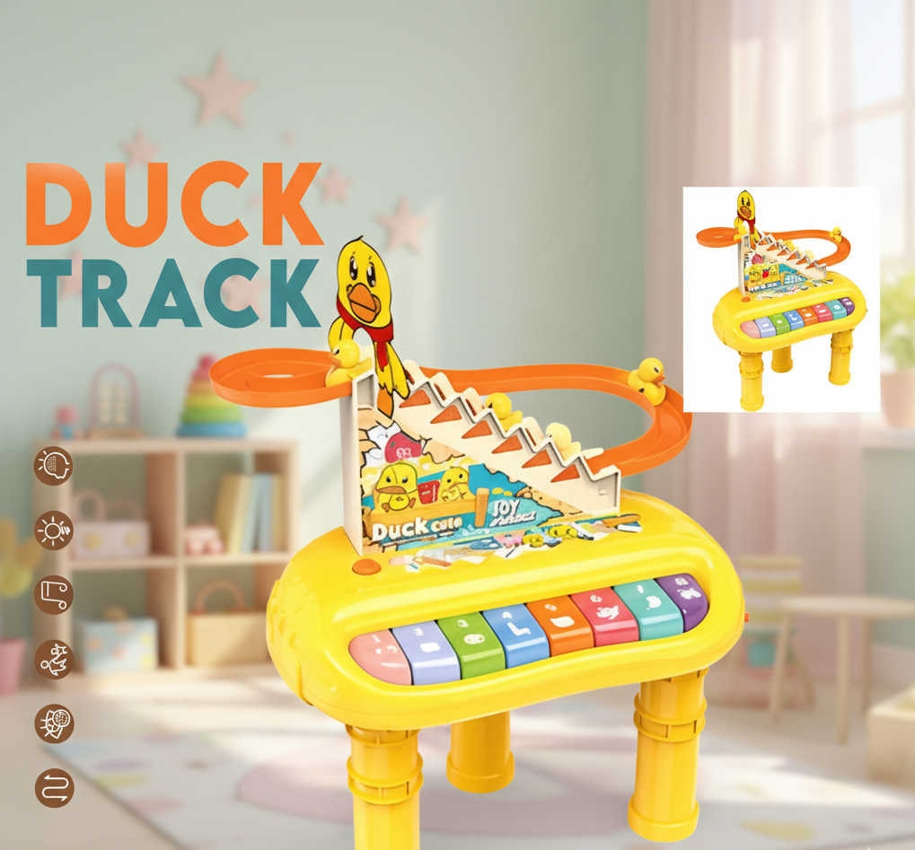 Duck Track Music Piano Toy for Kids | Climbing Ducks & Keyboard Play Set