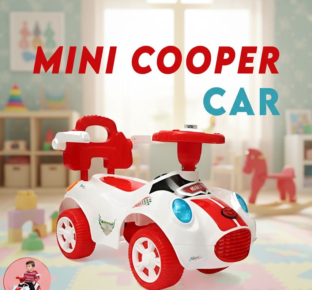 Mini Cooper Style Ride-On Car for Toddlers - Push & Go Foot-to-Floor Toy