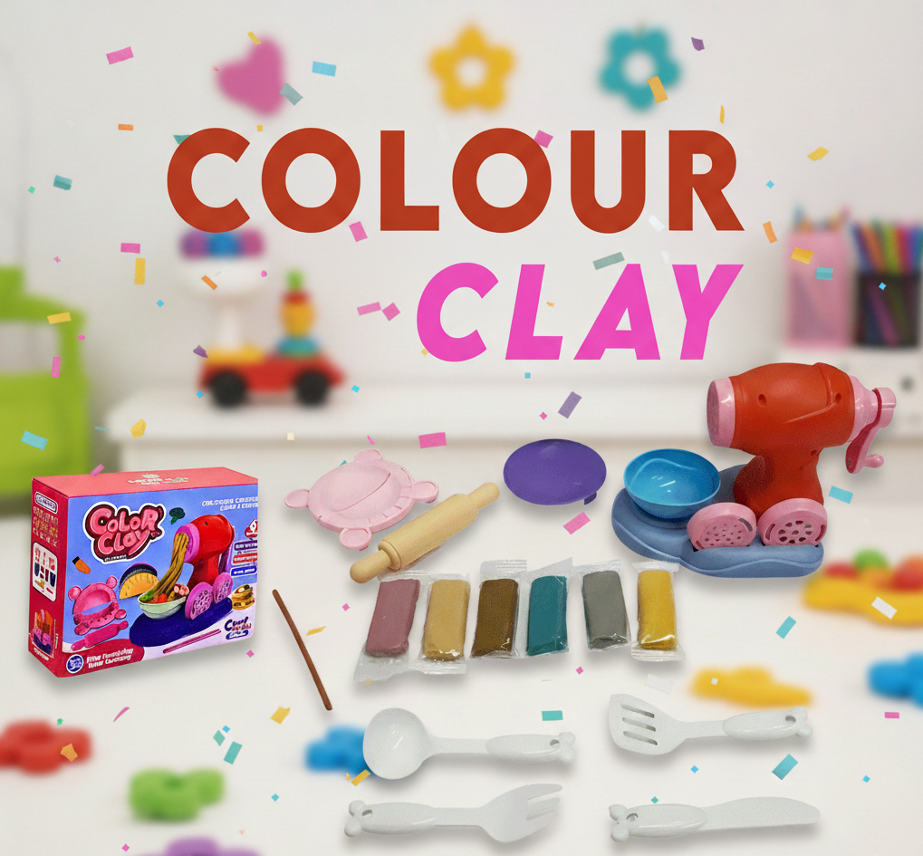 Kids' Colour Clay Play Set - Modelling Dough & Tool Kit for Creativity