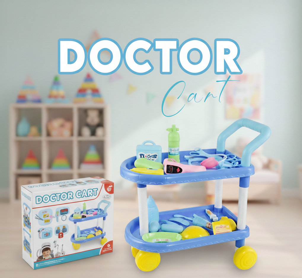 Kids' Doctor Cart Playset | Medical Trolley Toy with Pretend Instruments