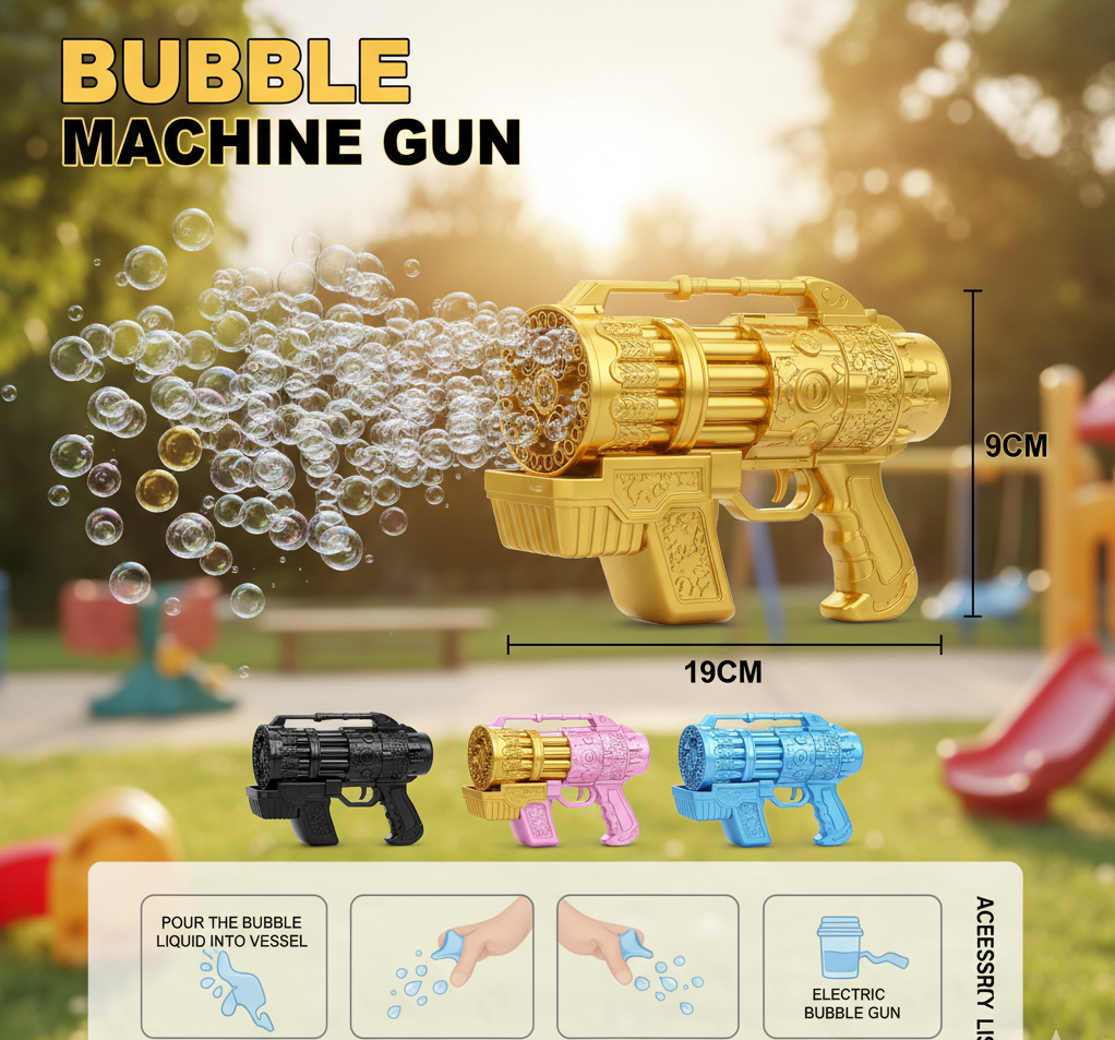 Electric Bubble Blaster with Multiple Holes - High Output Bubble Maker for Outdoor Fun