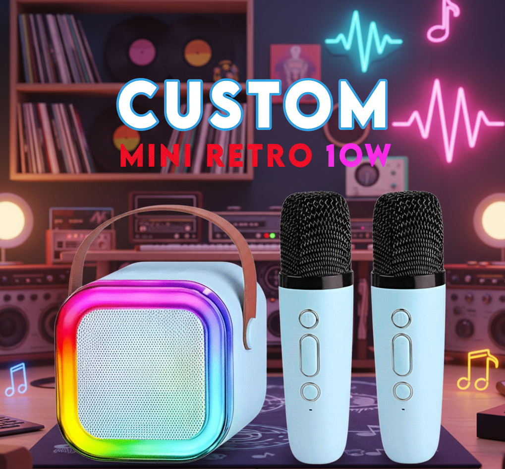 Portable Bluetooth Karaoke System for Kids & Adults - Rechargeable Home Party Speaker with Mics