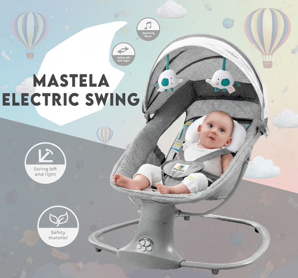 Mastela Electric Baby Swing with Soothing Music & Left-Right Motion - Safe & Portable