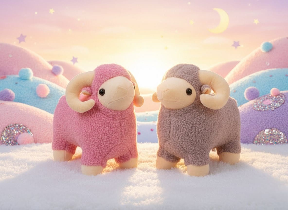 Fluffy Sheep Stuffed Animal Set - Sherpa Texture Toy