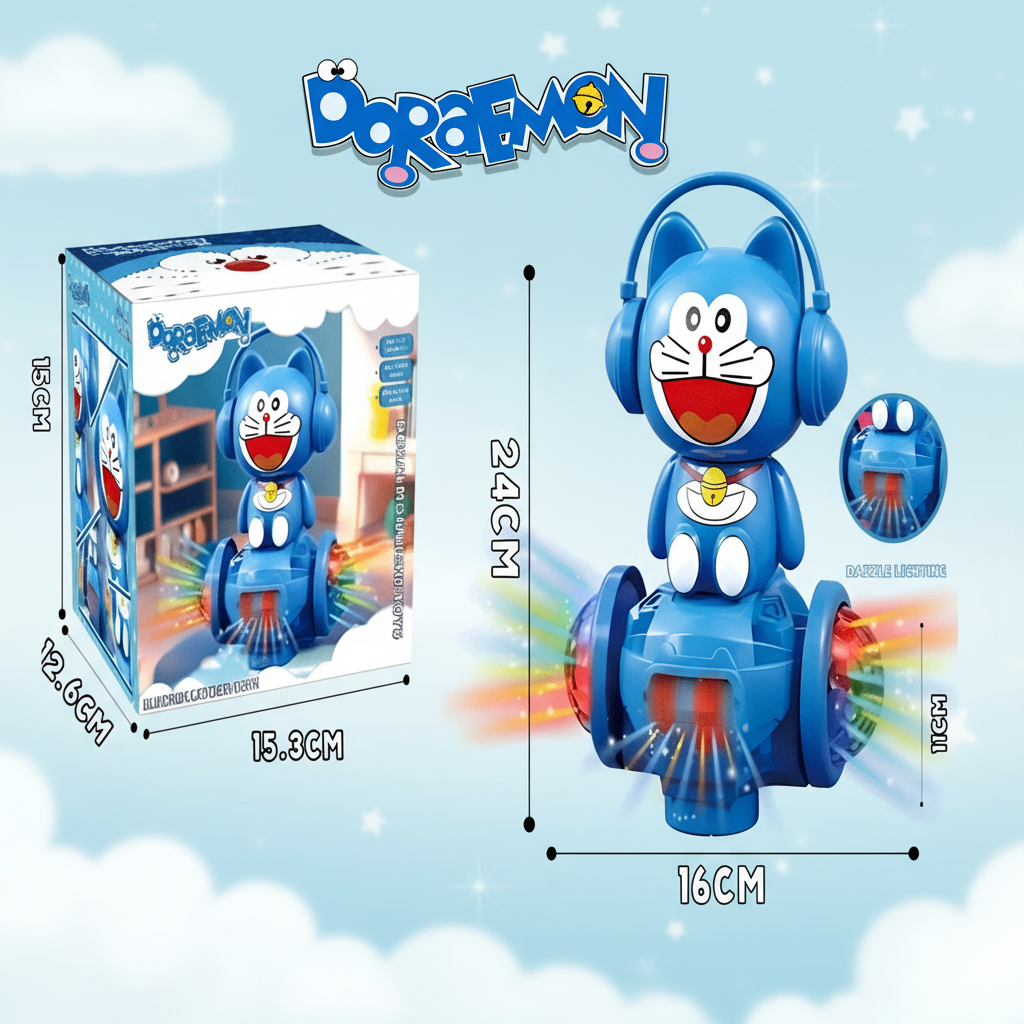 Doraemon Dancing Robot Toy with Dazzling LED Lights & Music