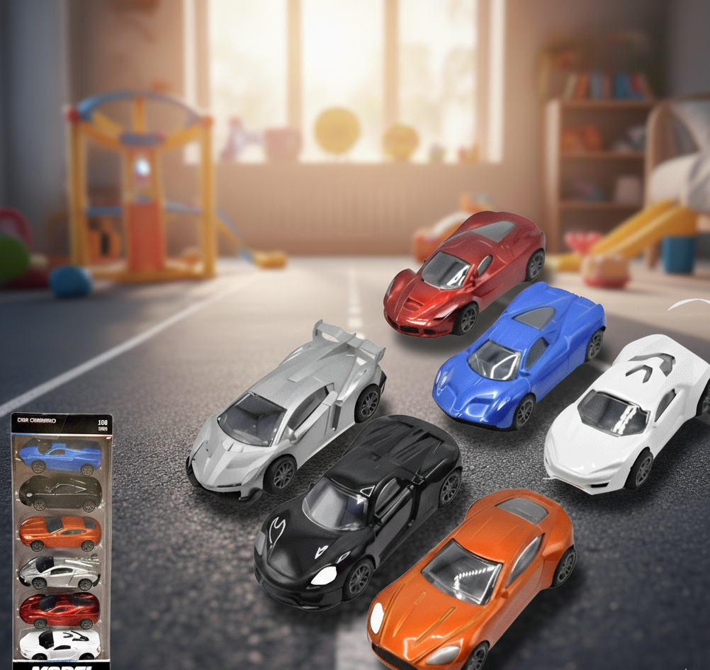 Die-Cast Mini Sports Car Set – 6-Pack Racing Cars for Kids | Durable Metal Toy Vehicles | Gift for Boys & Girls