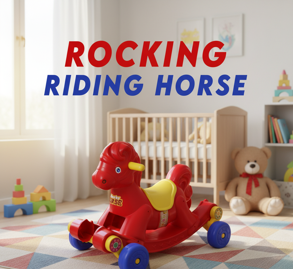 2-in-1 Rocking Horse and Ride-On Toy for Toddlers - Red Plastic Baby Rocker
