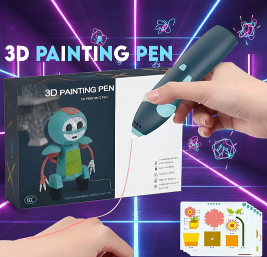 3D Painting Pen for Kids & DIY Art – Low Temperature Safe 3D Printing Pen with Stencils and Filaments | Creative Drawing & Craft Toy