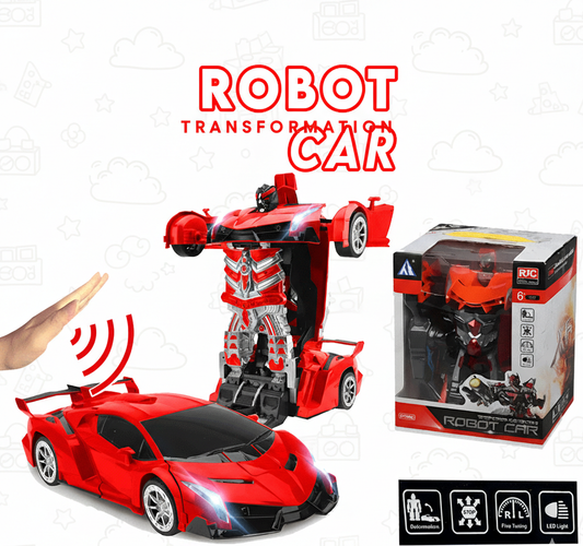 RC Transforming Robot Car Toy | Remote Control Sports Car that Converts to Robot