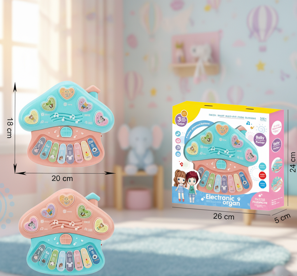 Toddler Interactive Musical Piano Toy - Multi-Function Mushroom House Toy (3-18 Months)