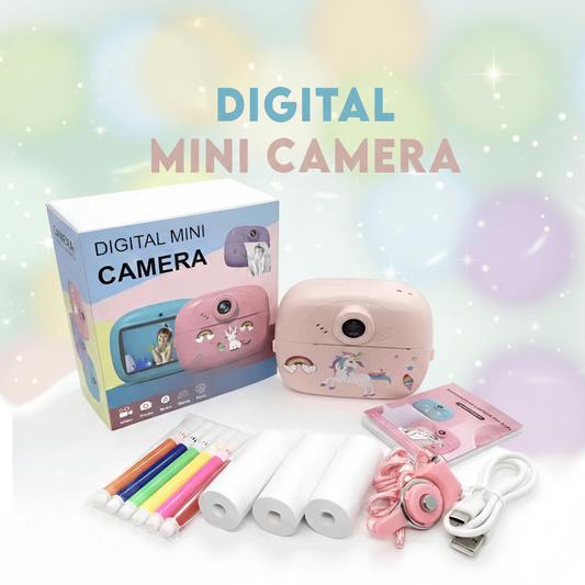Kids Digital Instant Print Camera with Unicorn Design - Mini Photo Printer Toy Gift