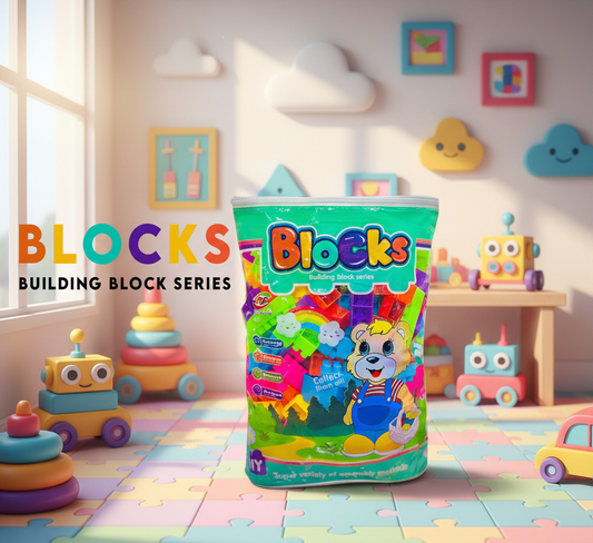 Large Bag of Creative Building Blocks - Variety of Shapes & Colors for Young Builders