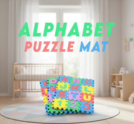 Alphabet Puzzle Mat for Kids - Interlocking Foam Play Mat with Letters & Numbers