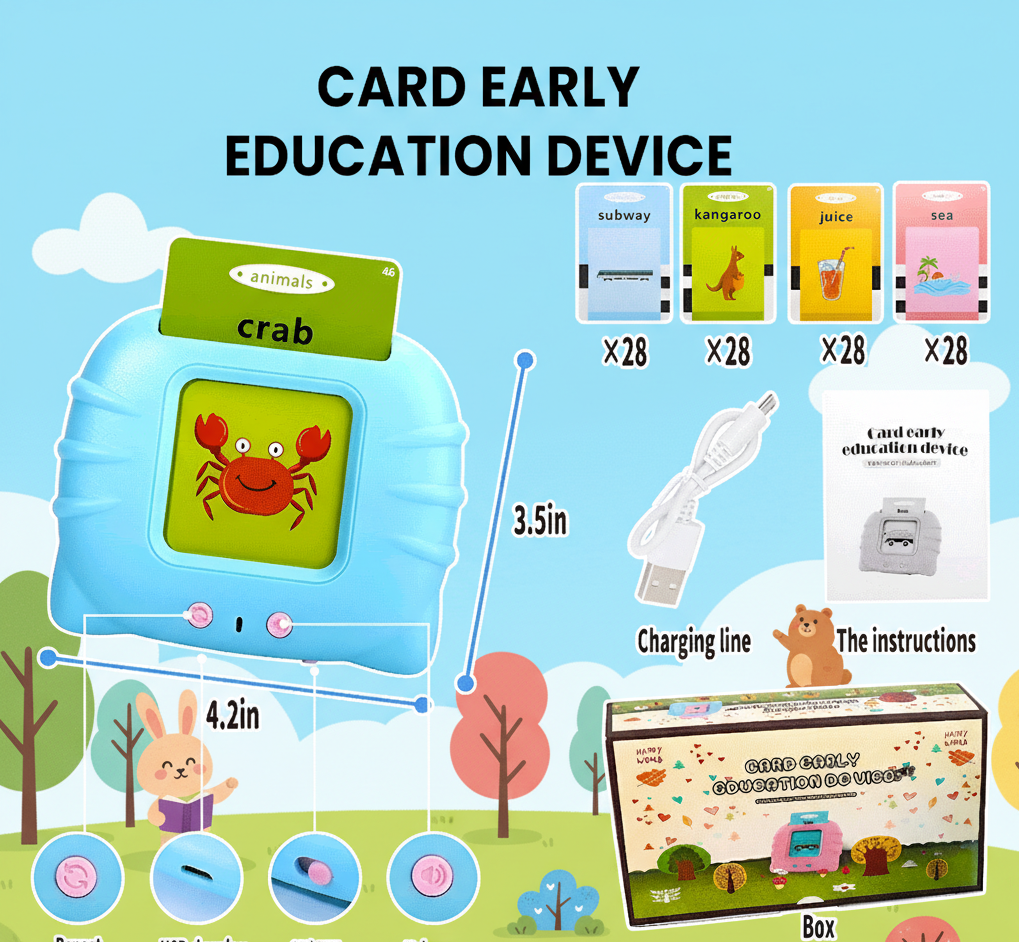Toddler Flash Card Reader Learning Toy - Talking Cards for Early Education