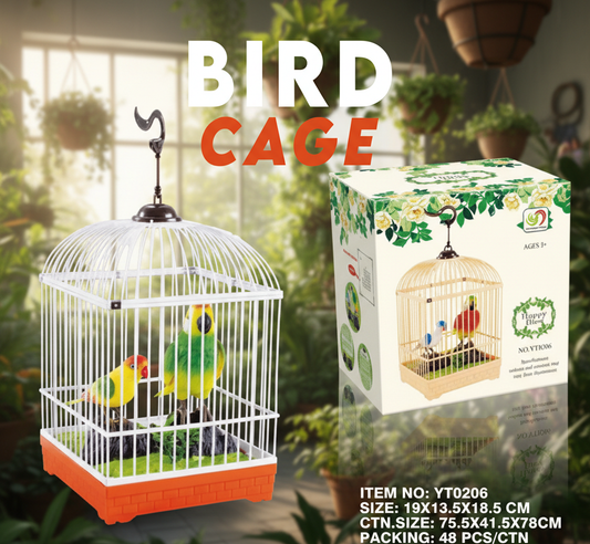 Toy Bird Cage Playset for Kids | Realistic Miniature Aviary with Birds