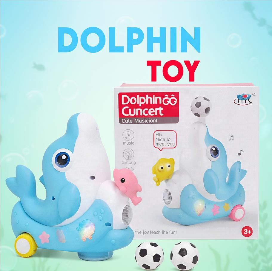 Dancing Dolphin Push-and-Go Toy with Sound & Visual Effects