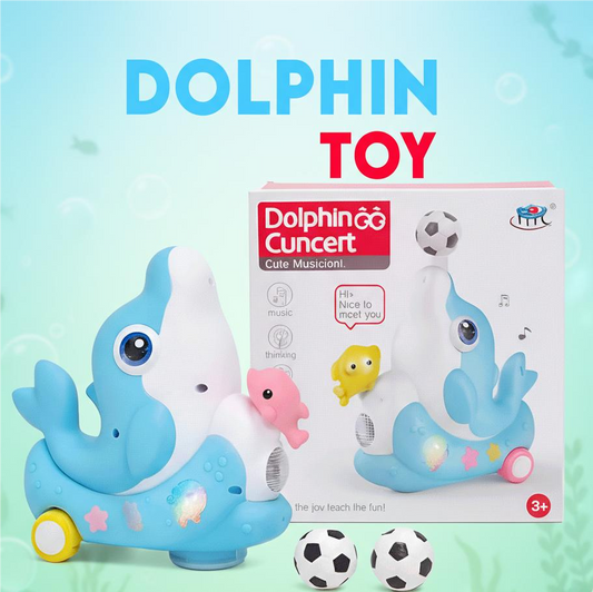 Dancing Dolphin Push-and-Go Toy with Sound & Visual Effects