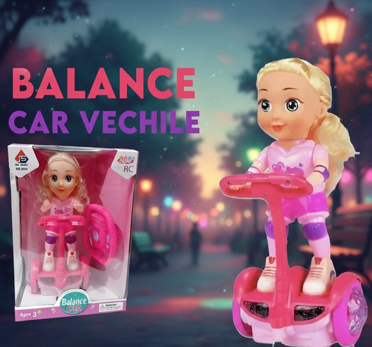 RC Balance Car Doll Toy for Girls - Remote Control Scooter with Lights (Ages 3+)