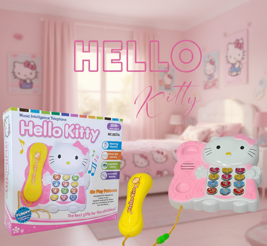 Hello Kitty Music Intelligence Telephone Toy - Educational Pretend Play Phone for Toddlers