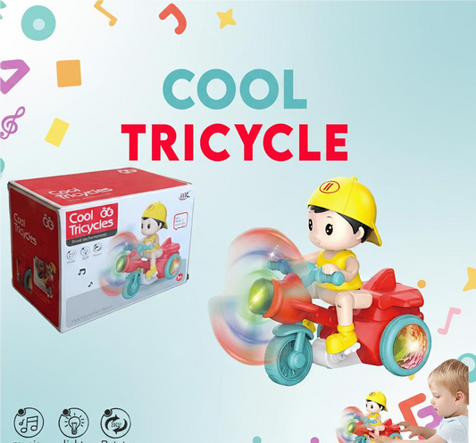 Cool Tricycle Stunt Toy with Spinning Propeller, Lights & Music