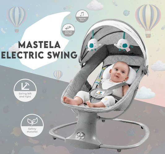 Mastela Electric Baby Swing with Soothing Music & Left-Right Motion - Safe & Portable