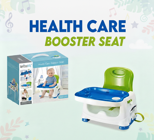 Portable Health Care Baby Booster Seat with Feeding Tray - Adjustable & Safe