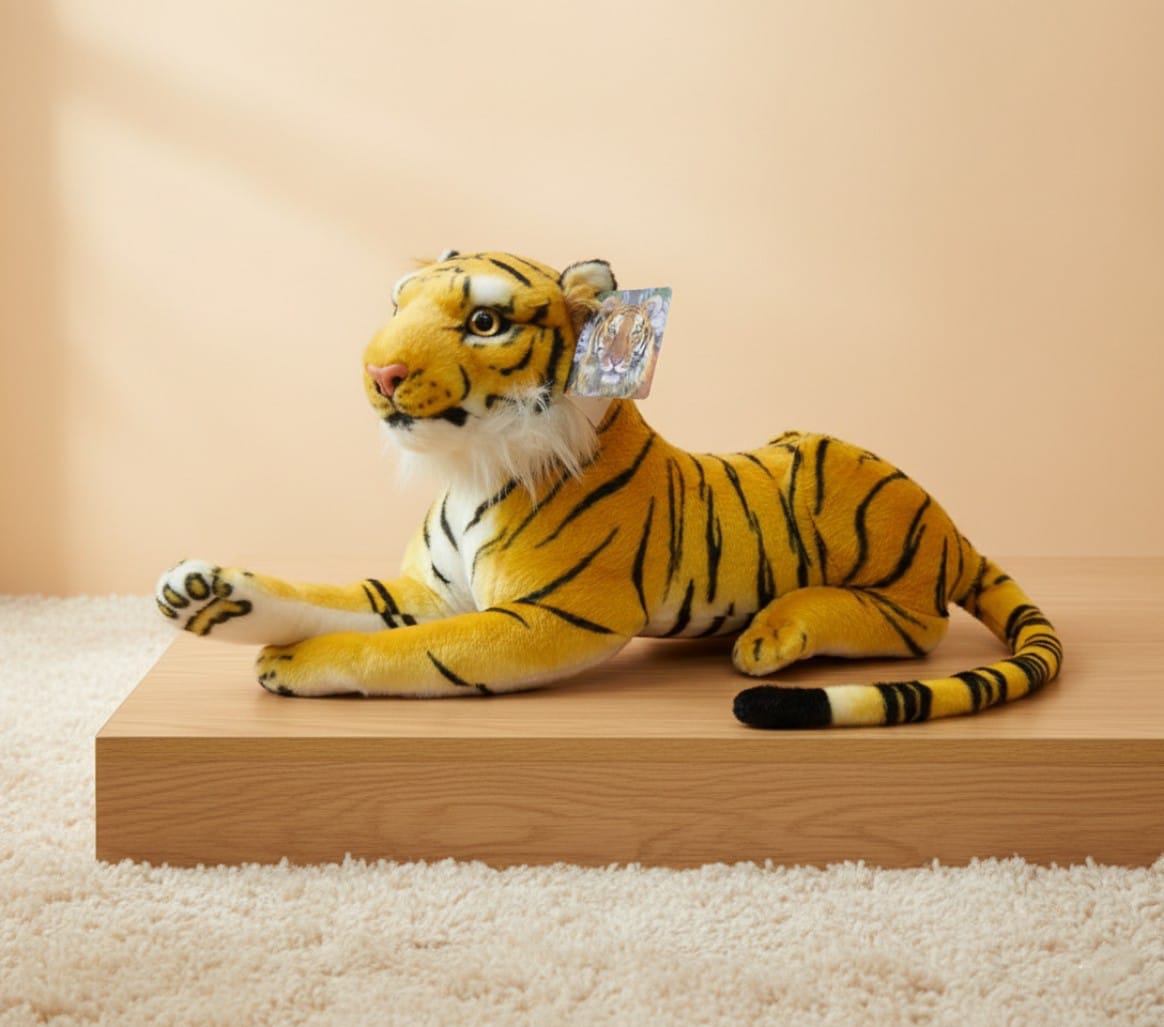 Realistic Plush Tiger Toy - Lifelike Stuffed Animal