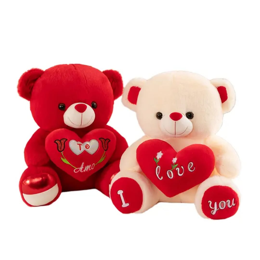 Romantic Red & White Teddy Bears Plush Set Perfect Valentine's Day & Anniversary Gift